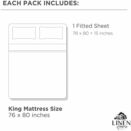 Linen Home 100% Cotton Percale King Size Fitted Sheet only, Dark Blue - Image 6