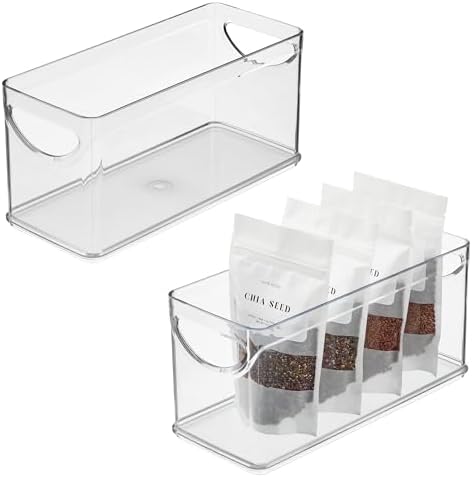 iDesign Narrow Pantry Bin, Set of 2, Clear by iDesign