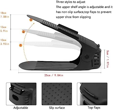 Soerreo Shoe Slot Storage Box Adjustable Shoe Rack Save Space Suitable for High Low Heels, Sneakers and Sandals (10 Piece Set) - Image 2