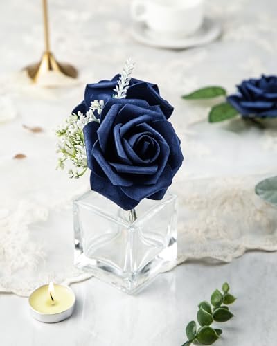 DuHouse 25Pcs Artificial Flowers Foam Roses Real Touch with Stems - Image 4