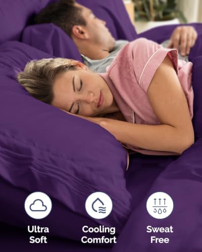 CGK Linens 2 Pack Extra Deep Full Fitted Sheets - Purple - Image 3