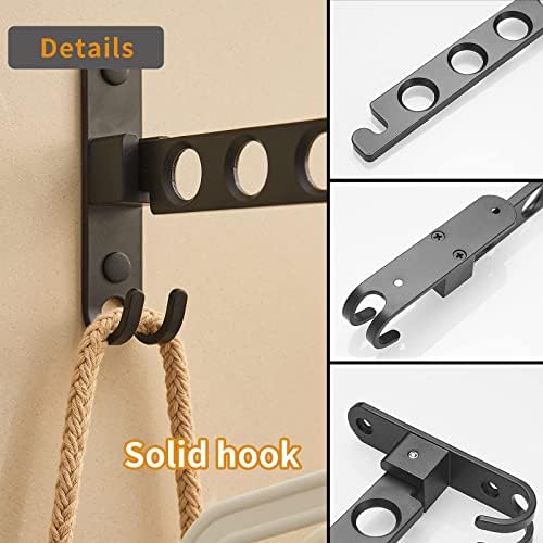 JOOM Wall Mounted Clothes Drying Rack, Black, 2 Pack - Image 6