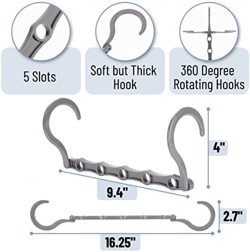 Mr. Pen- Space Saving Hangers for Clothes, 12 pcs, 4, Plastic Multi Clothes Hangers Space Saving, 5 Slots, 360° Rotating Hooks - Image 3