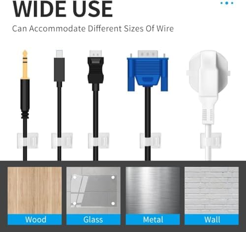 Viaky 30Pcs Adhesive Cable Clips Translucent Wire Organize Cables Holder - Image 3