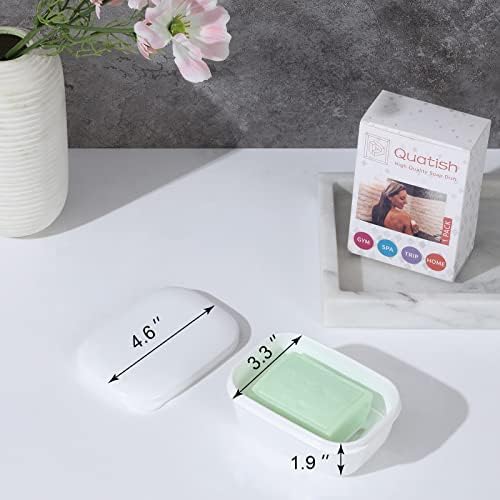 Quatish Soap Holder, Travel Soap Container with Lid, Portable Bar Soap Case, Leakproof Soap Box with Perforations, Soap Dishes for Traveling, Camping, Gym, 3 Pack(Black,White,Navy) - Image 4