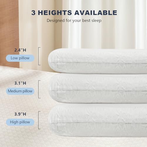 Unimatta White Velvet Bed Pillows for Sleeping 1 Pack - 27.6x15.7x3.9 Inch Gel Infused Memory Foam Queen Size Pillow with Jacquard Cover - Soft Support for Side, Back and Stomach Sleepers - Image 3