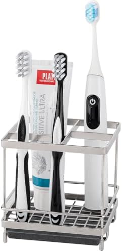 Electric Toothbrush Holders for Bathrooms Toothpaste Organizer, Sliver by Heagoale