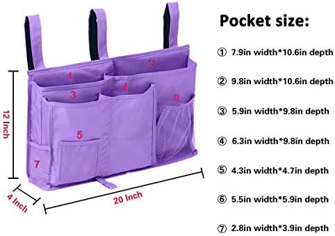 Sugaroom Purple Bedside Storage and Organizer - Hanging Caddy for Bed Rails, Bunk Beds, Dorm Rooms and More - Image 7