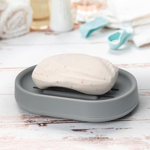 Topsky Soap Dish for Shower,2 Pack Soap Dishes Soap Savers for Bar Soap, Soap Bar Holder Shower with Drip Tray, Plastic Soap Holders with Drain for Kitchen Sink, Easy to Clean,Dry,Gray - Image 7