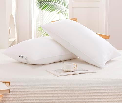 SARAH&EVELYN Gold Goose Down Alternative Bed Pillow-Soft Pillow for Side Sleepers,Set of 2,King Size(20×36IN),Super Soft Fabric Cover,Perfect for Side, Back and Stomach Sleepers - Image 4