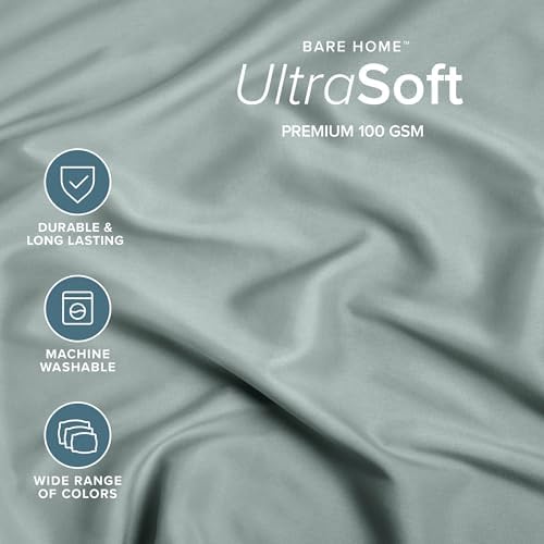 Bare Home King Fitted Sheet - 1800 Ultra-Soft (King, Sea Spray) - Image 2