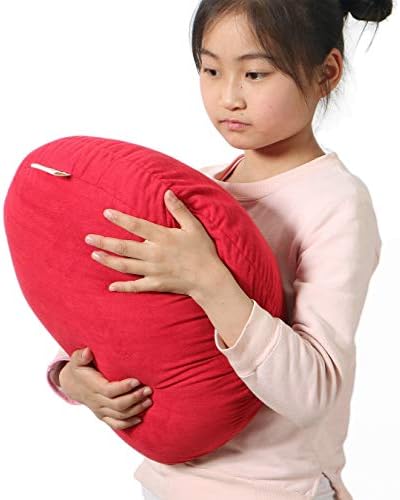 Round Throw Pillow 16x16 for Kids Down-Like Polyester Filling Super Soft Floor Pillow Ultra Fluffy Feather-Like Touching Decorative Circle Cushion for Couch Bed Sofa, Bright Red, 1 Piece - Image 5