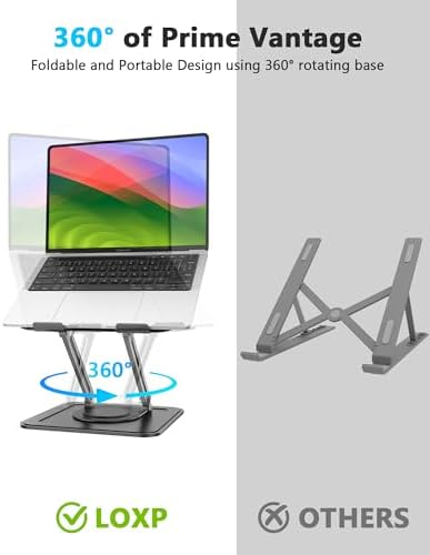 LOXP Adjustable Laptop Stand, Computer Stand with 360 Rotating Base - Image 2