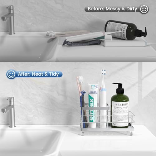 Luxspire Toothbrush Holders for Bathroom, Stainless Steel, 6 Slots, Silver - Image 5