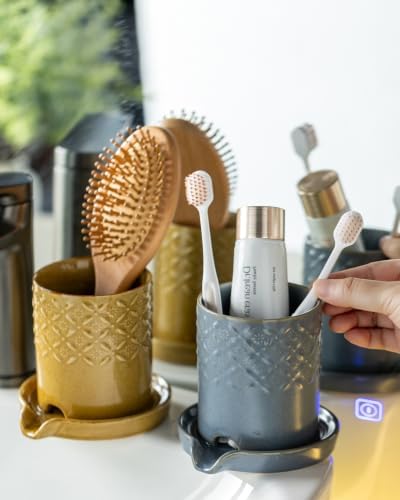 Zoeeker Toothbrush Holder, Ceramic Toothbrush and Toothpaste Holder Set - Image 7