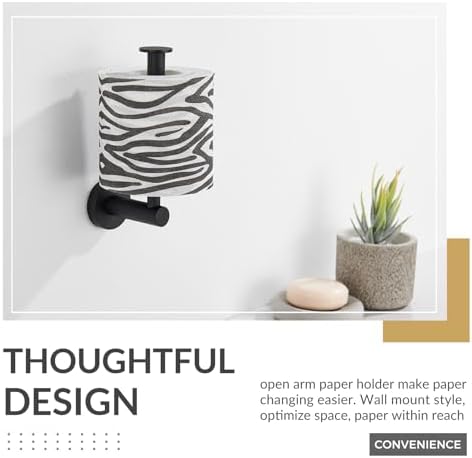 Aomasi Matte Black Toilet Paper Holder for Restroom, Wall Mounted - Image 7
