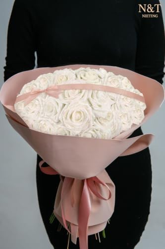 Artificial Roses Flowers Real Touch Fake Roses Flowers Decorations,50Pcs - Image 5