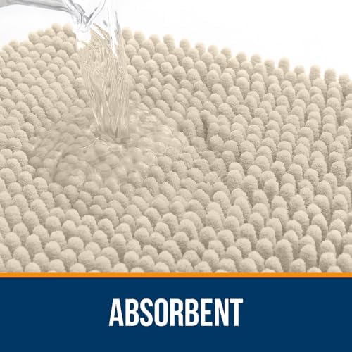 OLANLY Toilet Rugs U-Shaped 24x24, Soft Absorbent Chenille Contour Rugs - Image 4