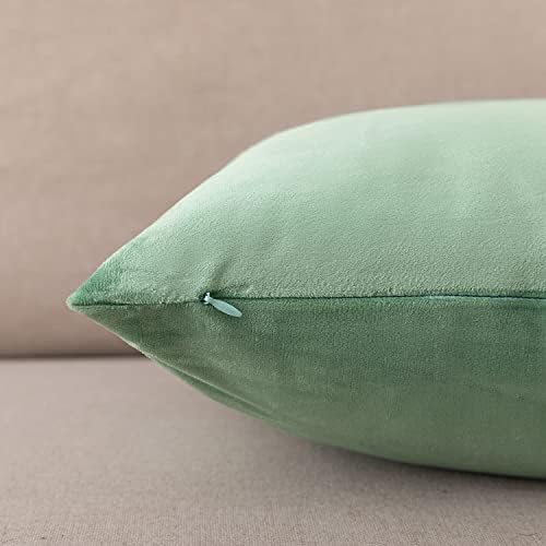NiNi ALL SageGreen Velvet Throw Pillow Covers 28x28 Pack of 2 Decorative - Image 7