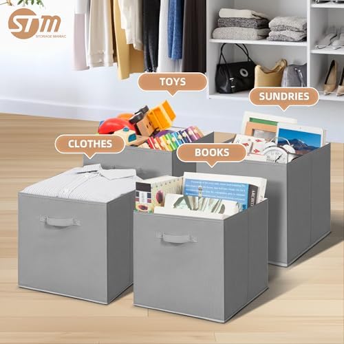 STORAGE MANIAC Storage Cubes, 13 Inch 4 Pack Collapsible Fabric Shelf Bins - Image 2