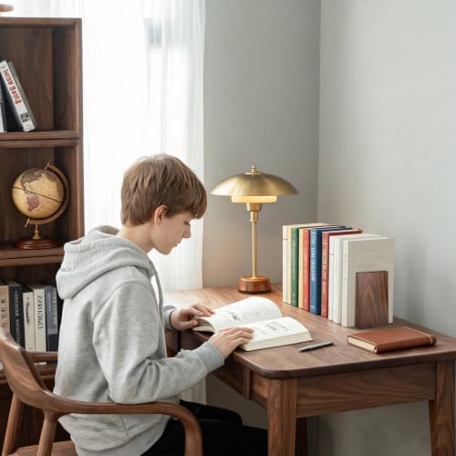 Luxdecor Decorative Bookends-Non Skid Triangle Walnut Bookend 6x5x4in 2Pack - Image 7