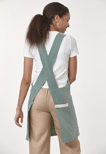 Cross Back Smock Apron with Pockets 4292Z - Image 2