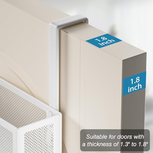 Over the Door Hooks Organizer,Door Hanger Fits Doors 1 3/4" White - Image 3