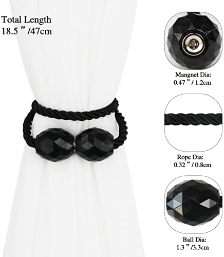 Strong Magnetic Curtain Tiebacks Decorative Rope Tie Backs Holdbacks Porlau - Image 2
