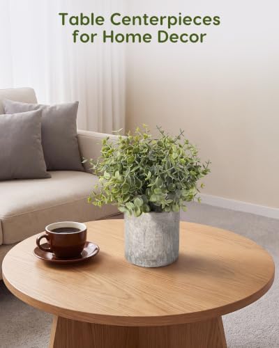 Velener 2 Pcs Large Fake Plants Eucalyptus, Artificial Plants Indoor for Shelf, Potted Eucalyptus Plants for Home/Bathroom/Pottery Barn/Desk/Farmhouse/Coffee Table Decor (Sage Green) - Image 5