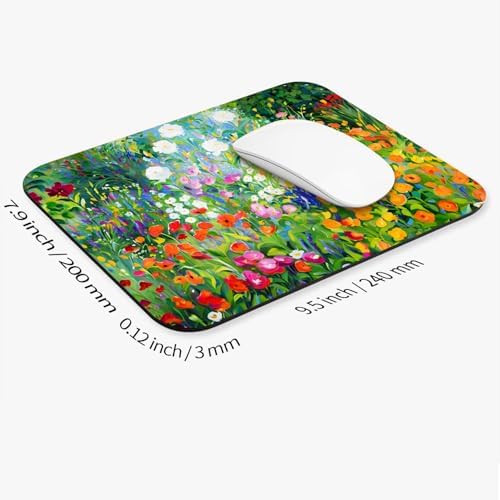 Square Mouse Pad Flowers Floral,Personalized Premium-Textured Custom Mouse Mat Design,Washable Mousepad Lycra Cloth,Non-Slip Rubber Base Computer Mouse Pads for Wireless Mouse - Image 2
