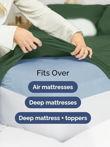 CGK Extra Deep Split King Single Fitted Sheet Only - Emerald Green - Image 6