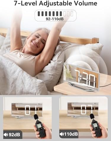 Digital Clock for Living Room, Slim LED Mirror Digital Alarm Clock - Image 4