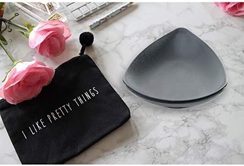 Binoster Black ring jewellery tray organiser tray, dresser decor key flat jewellery bowl decorative oval dish - Image 5
