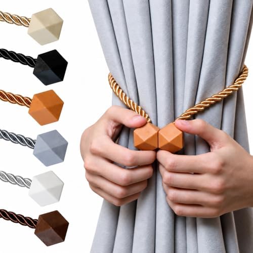 NazTur Magnetic Curtain Tiebacks, Curtain Ties, No-Drill Holdbacks (4 Pack) by NazTur