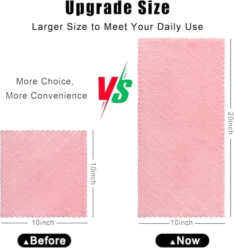 Homaxy 12 Pack Super Soft Absorbent Dish Towels, 10" x 20", Pink - Image 4