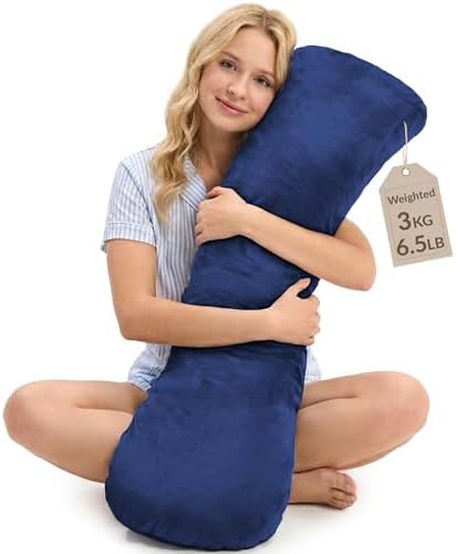 ODOXIA Weighted Pillow for Adults 6.5lbs (41" x 12") | Sleep Better & Feel Calm | Weighted Body Pillow for Stress Relief | Sleeping Hugging Pillows for Adults | Helps to Focus by Odoxia