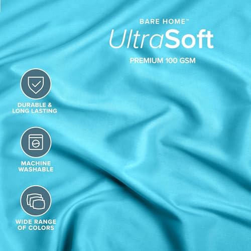 Bare Home Twin Fitted Sheet - 1800 Ultra-Soft (Twin, Aqua) - Image 2