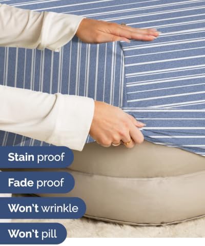 CGK Linens 2 Pack Extra Deep Twin XL Fitted Sheets - Blue Stripes - Image 5