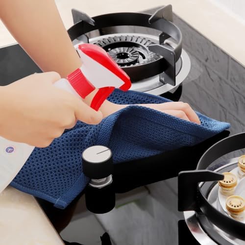 Homaxy 100% Cotton Waffle Weave Kitchen Dish Towels 4-Pack, Navy Blue - Image 5