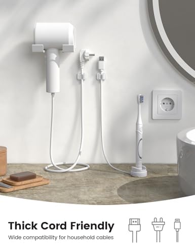 Lamicall 10 Pack [Spring Fixed] Cord Holder, Adjustable Desk Cable Clips - Image 5