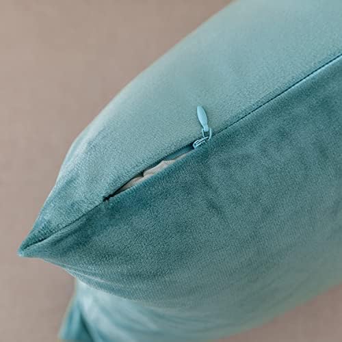 NiNi ALL LightBlue Velvet Throw Pillow Covers 26x26 Pack of 2 Decorative - Image 5