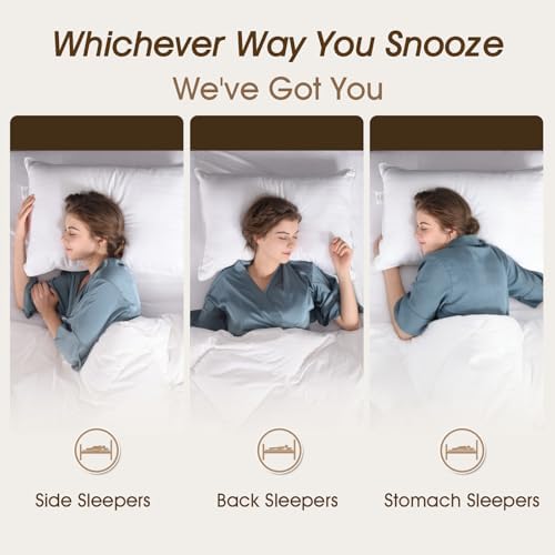 downluxe Queen Size Pillows Set of 4 – Premium Down Alternative Bed Pillows for Back, Side & Stomach Sleepers, White - Image 3