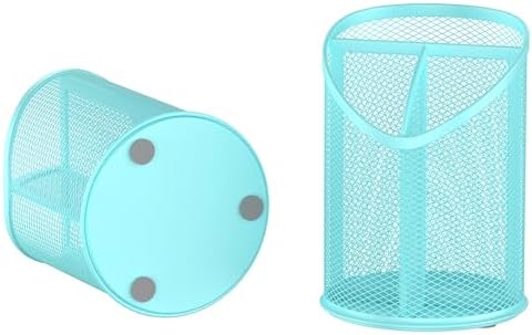 Delifox 2 Pack Pen Holder Mesh Round Pencil (Blue) - Image 3