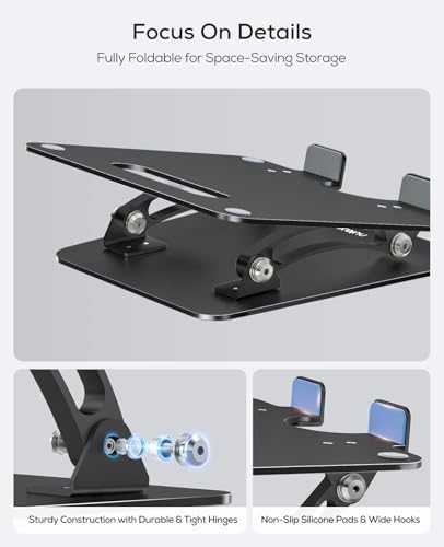 Nulaxy Fully Adjustable Laptop Stand for Desk, Dual Foldable Computer Riser - Image 7