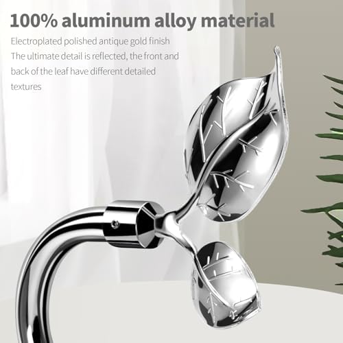 HIKMLK Leaf Shaped Curtain Tieback Holdbacks 2pcs, Handmade Metal Curtain Side Holders for Wall, Curtain Hook Pull Backs for Drapes Window Decoration - Image 2