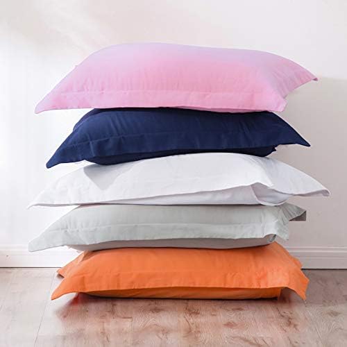 FLXXIE Microfiber European Pillow Shams Set of 2, Orange - Image 2