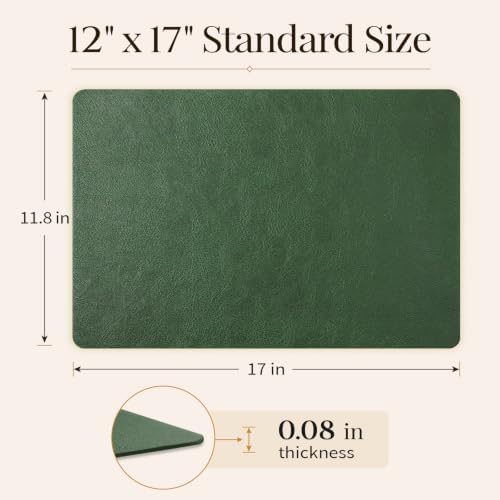 Homaxy Vinyl Heat Resistant Placemats Set of 8, Forest Green - Image 5