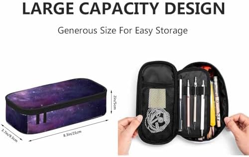 Yekiua Eggplant Sky Pencil Case Organizer Space Star Constellations Gloomy Atmosphere Heavenly Bodies College Office Big Capacity Pencil Bag - Image 2