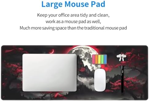 Extended Gaming Mouse Pad, Large Gaming Mouse Waterproof with Stitched Edges, Non-Slip Desktop Pad for Home and Office, Level Up Your 31.5x11.8 Inch… (Dark Night) - Image 6