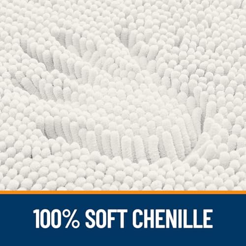OLANLY Toilet Rugs U-Shaped 20x20, Soft Absorbent Chenille Contour Rugs - Image 3